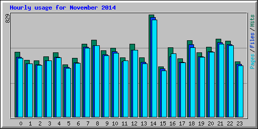 Hourly usage for November 2014