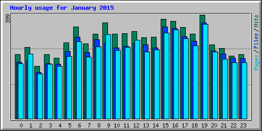 Hourly usage for January 2015