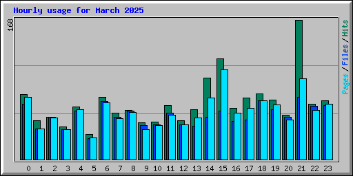 Hourly usage for March 2025